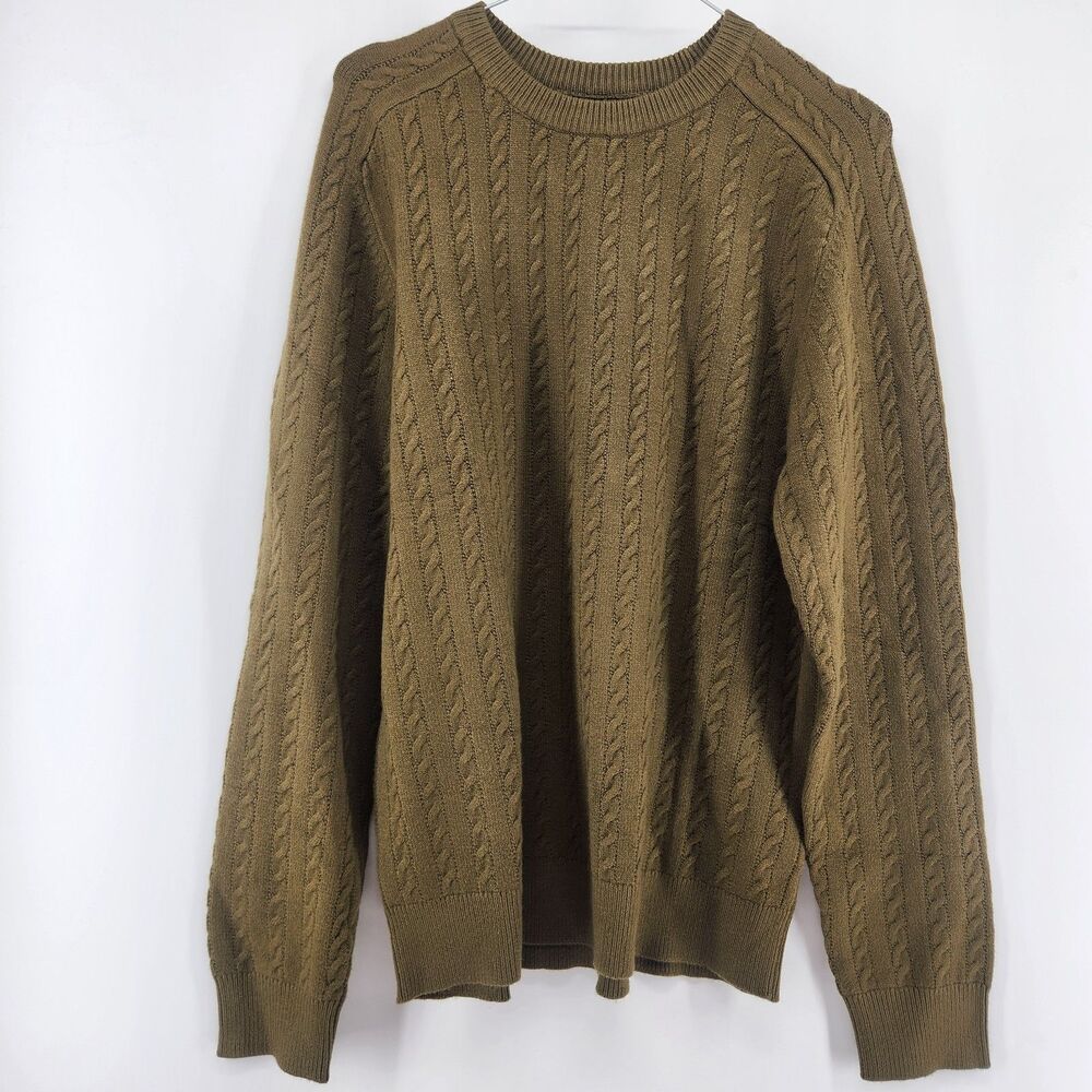 Hawker Rye Men's‎ Green Medium Luxe Cable Knit Crewneck NWT